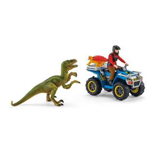 Schleich&reg; Dinosaurs 41466 Flucht auf Quad vor Velociraptor
