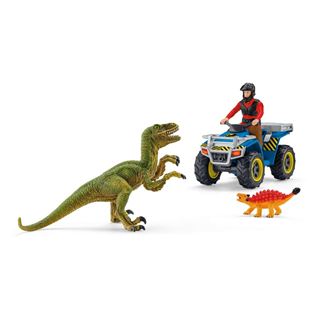 Schleich&reg; Dinosaurs 41466 Flucht auf Quad vor Velociraptor
