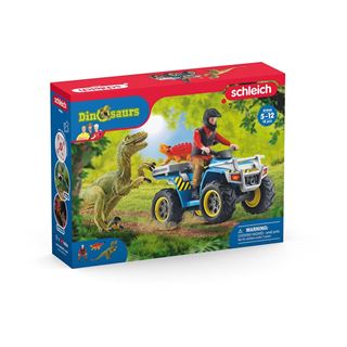 Schleich&reg; Dinosaurs 41466 Flucht auf Quad vor Velociraptor