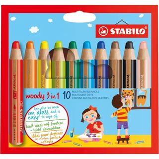 STABILO woody 3 in 1 Buntstifte farbsortiert, 10 St.