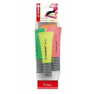 STABILO NEON Textmarker farbsortiert, 4 St.