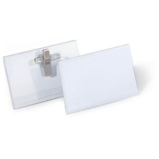 DURABLE 20 Namensschilder mit Kombiklemme 9,0 x 5,4 cm