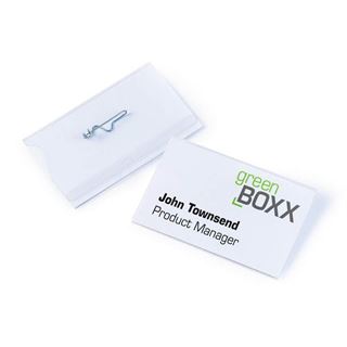DURABLE 50 Namensschilder mit Nadel 9,0 x 5,4 cm