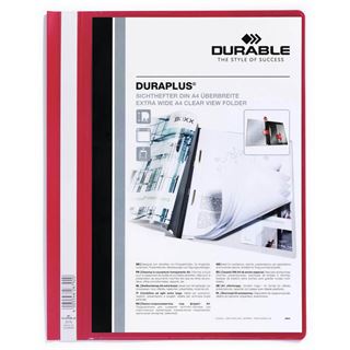 DURABLE 25 Pr&auml;sentationshefter DURAPLUS rot DIN A4 &uuml;berbreit