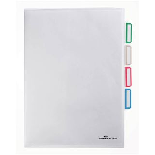 DURABLE 5 Sichttafeln DIN A4 orange, &Ouml;ffnung oben