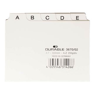 DURABLE Karteikartenregister A-Z wei&szlig;