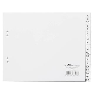 DURABLE Ordnerregister Halbformat A-Z wei&szlig; 20-teilig, 1 Satz