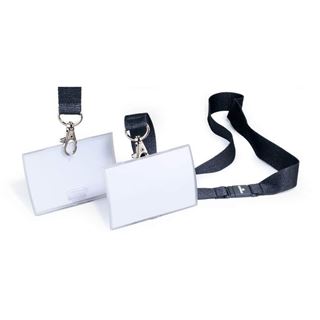 DURABLE 10 Click Fold Namensschilder mit Textilband 9,0 x 5,4 cm