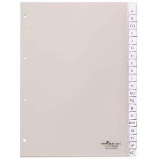 DURABLE Ordnerregister Vollformat A-Z transparent 20-teilig, 1 Satz