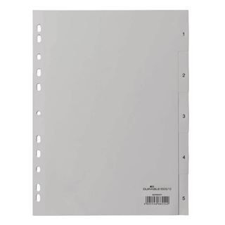DURABLE Ordnerregister Vollformat 1-5 grau 5-teilig, 1 St.