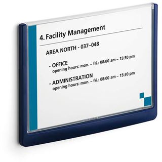 DURABLE T&uuml;rschild CLICK SIGN Kunststoff blau DIN A5 quer