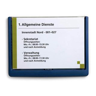 DURABLE T&uuml;rschild CLICK SIGN Kunststoff blau DIN A5 quer