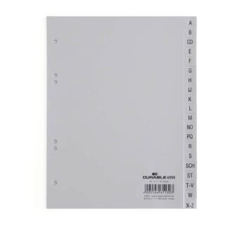 DURABLE Ordnerregister Halbformat, hoch A-Z grau 20-teilig, 1 St.
