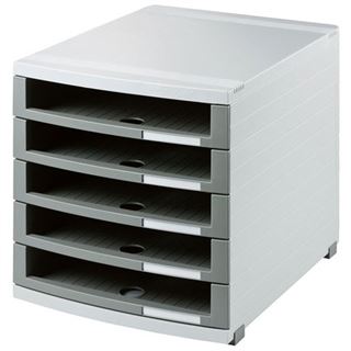 HAN Schubladenbox Contur dunkelgrau 1505-0-19, DIN B4 mit 5 Schubladen