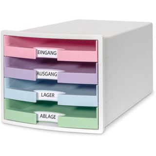 HAN Schubladenbox IMPULS rosa, lila, blau, gr&uuml;n 1013-129, DIN
