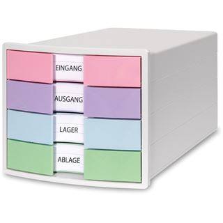 HAN Schubladenbox IMPULS rosa, lila, blau, gr&uuml;n 1012-129, DIN