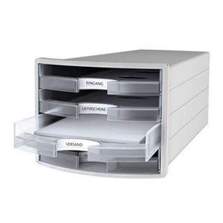 HAN Schubladenbox Impuls transparent 1013-63, DIN C4 mit 4 Schubladen