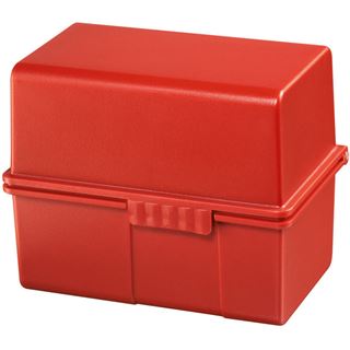HAN A8 Karteikasten DIN A8 f&uuml;r 200 Karteikarten rot mit Deckel