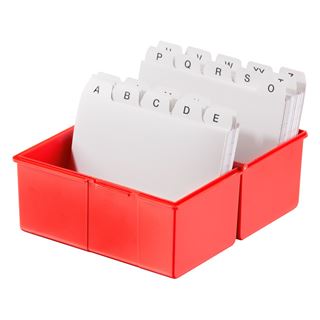 HAN A8 Karteikasten DIN A8 f&uuml;r 200 Karteikarten rot mit Deckel