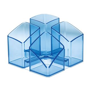 HAN Stiftehalter SCALA blau-transparent Polystyrol 4 F&auml;cher 12,5
