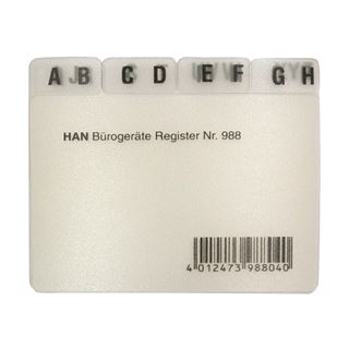 HAN Karteikartenregister A-Z transparent (988)