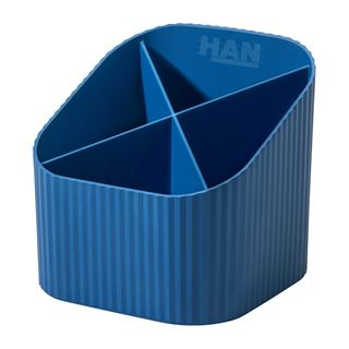 HAN Stiftehalter KARMA blau Polystyrol 4 F&auml;cher 11,1 x 11,1 x