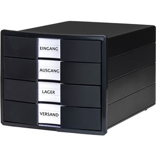 HAN Schubladenbox KARMA schwarz 10128-13, DIN C4 mit 4 Schubladen