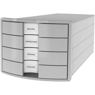 HAN Schubladenbox Impuls lichtgrau 1012-11, DIN C4 mit 4 Schubladen