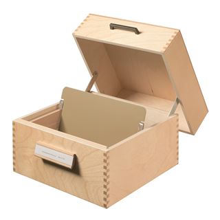 HAN Karteikasten DIN A5 f&uuml;r 900 Karteikarten braun mit Deckel