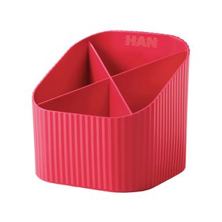 HAN Stiftehalter Re-X-LOOP rot 100% Recyclingmaterial 4 F&auml;cher