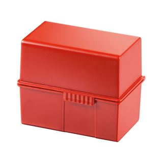 HAN A7 Karteikasten DIN A7 f&uuml;r 300 Karteikarten rot mit Deckel