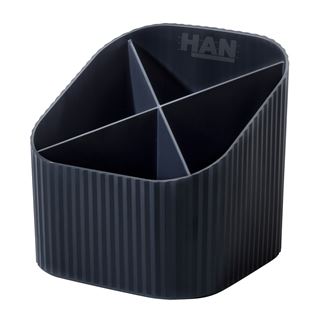 HAN Stiftehalter KARMA schwarz Polystyrol 4 F&auml;cher 11,1 x 11,1 x