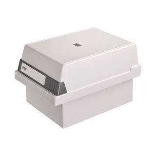 HAN Karteikasten DIN A7 f&uuml;r 800 Karteikarten grau mit Deckel