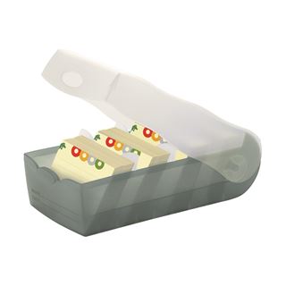 HAN Croco Karteikasten DIN A7 f&uuml;r 900 Karteikarten grau mit