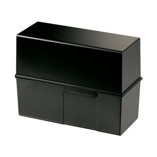 HAN Karteikasten DIN A5 f&uuml;r 450 Karteikarten schwarz mit Deckel