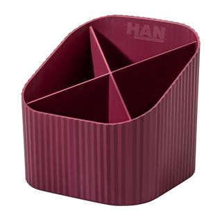 HAN Stiftehalter KARMA rot Polystyrol 4 F&auml;cher 11,1 x 11,1 x