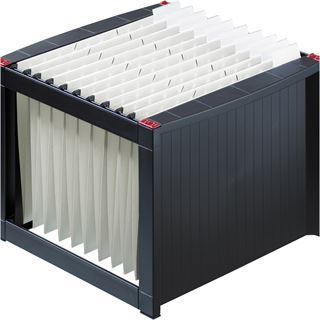 helit H&auml;ngeregistraturkorb mit Mappen schwarz