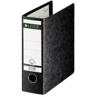 LEITZ 1075 Ordner schwarz marmoriert Karton 7,8 cm DIN A5 hoch