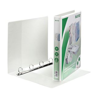 LEITZ 6 Pr&auml;sentationsringb&uuml;cher 4-Ringe wei&szlig; 4,4 cm