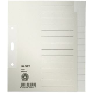 LEITZ Ordnerregister 1225 Vollformat blanko grau 15-teilig, 1 St.