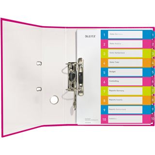 LEITZ Ordnerregister WOW Vollformat, &Uuml;berbreite 1-10 farbig