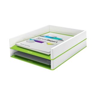 LEITZ Briefablage WOW Duo Colour perlwei&szlig;/gr&uuml;n