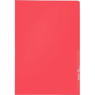 LEITZ 100 Sichth&uuml;llen 4000 DIN A4 rot genarbt 0,13 mm