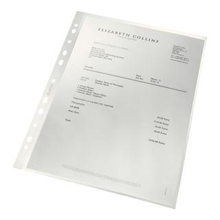 LEITZ 25 Prospekth&uuml;llen Recycle 4791 DIN A4 transparent genarbt