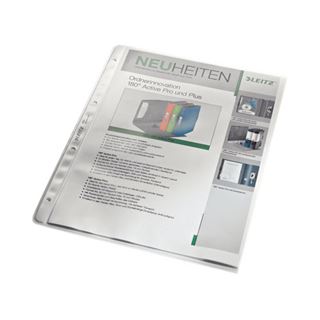 LEITZ 100 Prospekth&uuml;llen 4700 DIN A4 transparent genarbt 0,13 mm