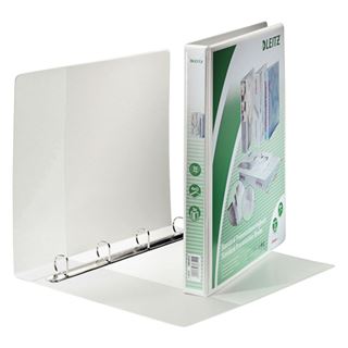 LEITZ 6 Pr&auml;sentationsringb&uuml;cher 4-Ringe wei&szlig; 3,7 cm