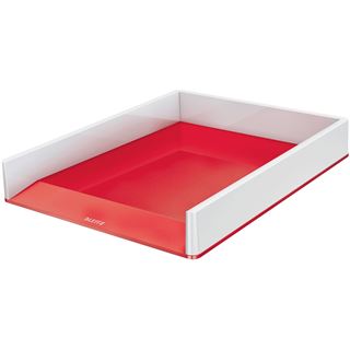 LEITZ Briefablage WOW Duo Colour perlwei&szlig;/rot