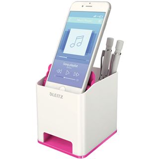 LEITZ Stiftehalter WOW Duo Colour perlwei&szlig;/pink Polystyrol 2