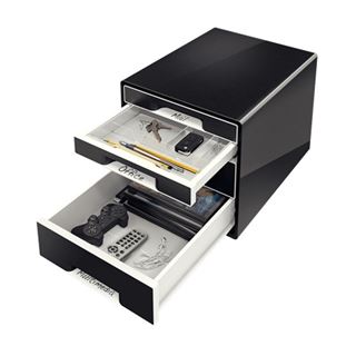 LEITZ Schubladenbox CUBE Duo Colour schwarz/grau 52521095, DIN A4 mit