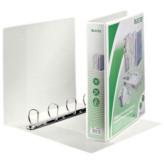 LEITZ 4 Präsentationsringbücher 4-Ringe weiß 6,3 cm